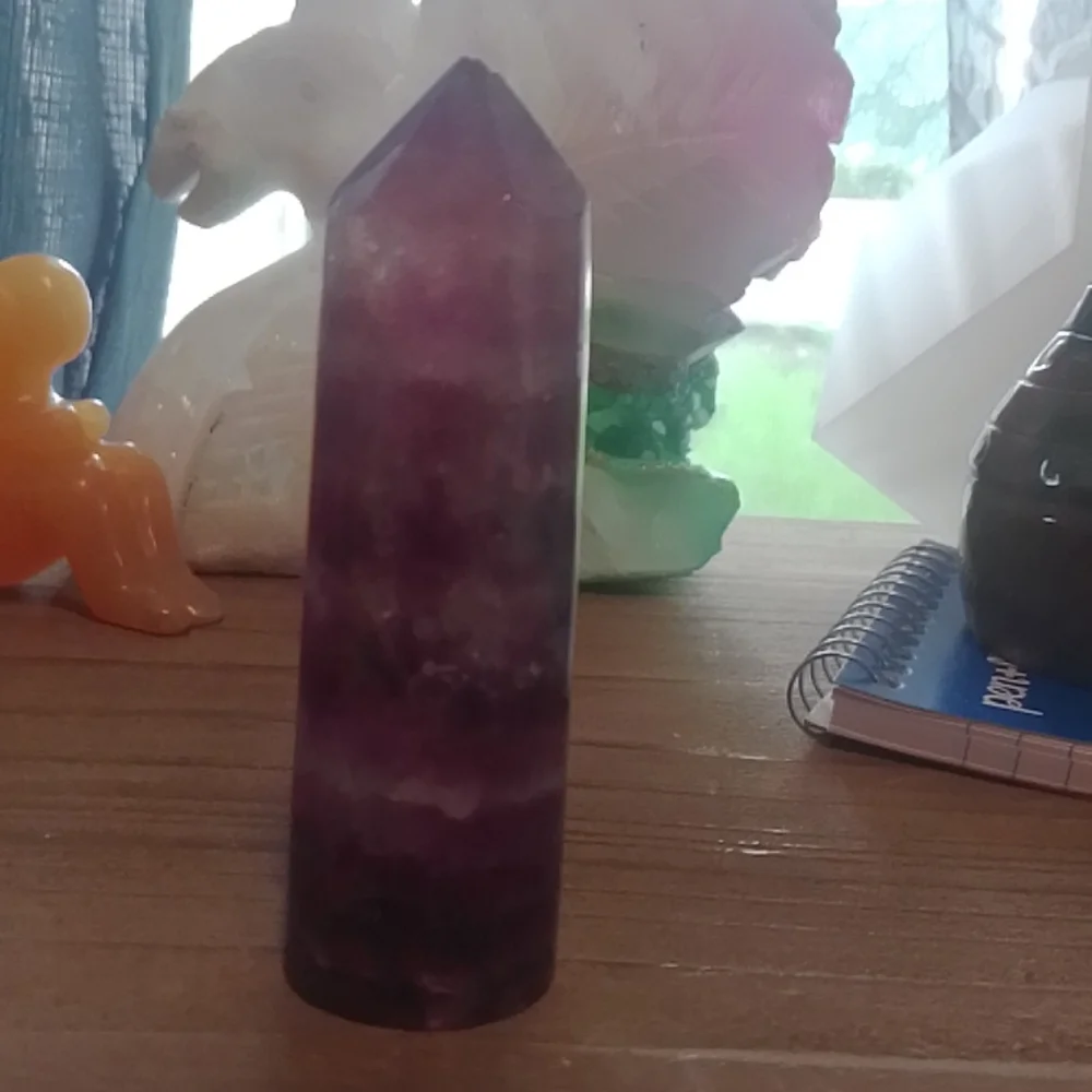 Watermelon Fluorite cylinder point - Picture 3 of 6
